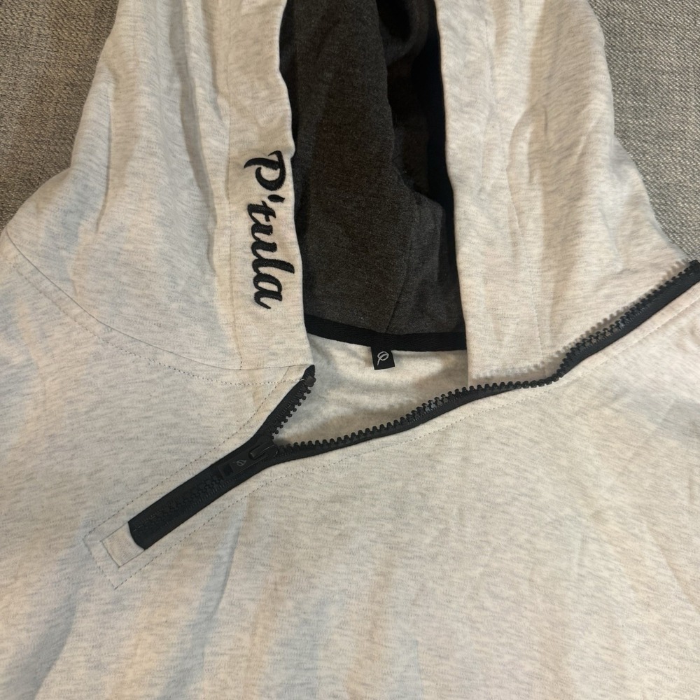 P'tula Women's XL Gray/Black Quarter Zip Hoodie - Est. in Columbus, Ohio '16 - Picture 6 of 11